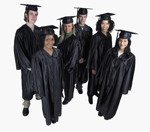 Picture of students in a grad cap and gown