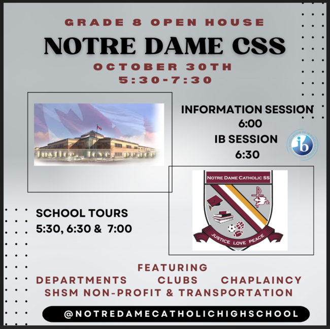 Grade 8 Open House Poster