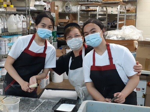 Picture of students in a kitchen